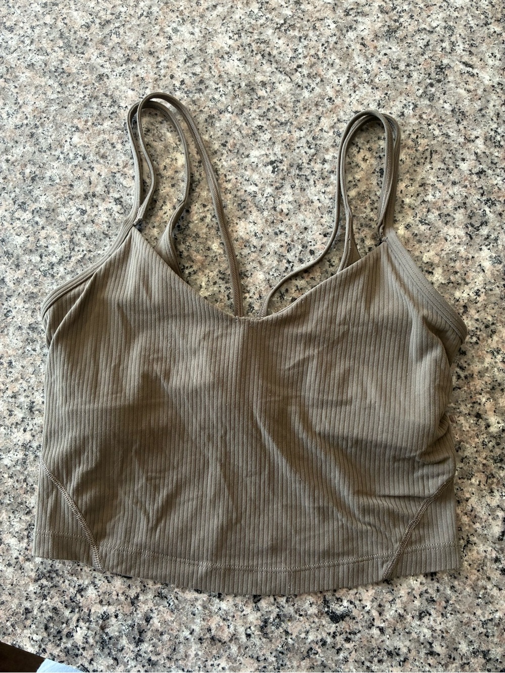 lululemon athletica Olive Green Ribbed Tank Top